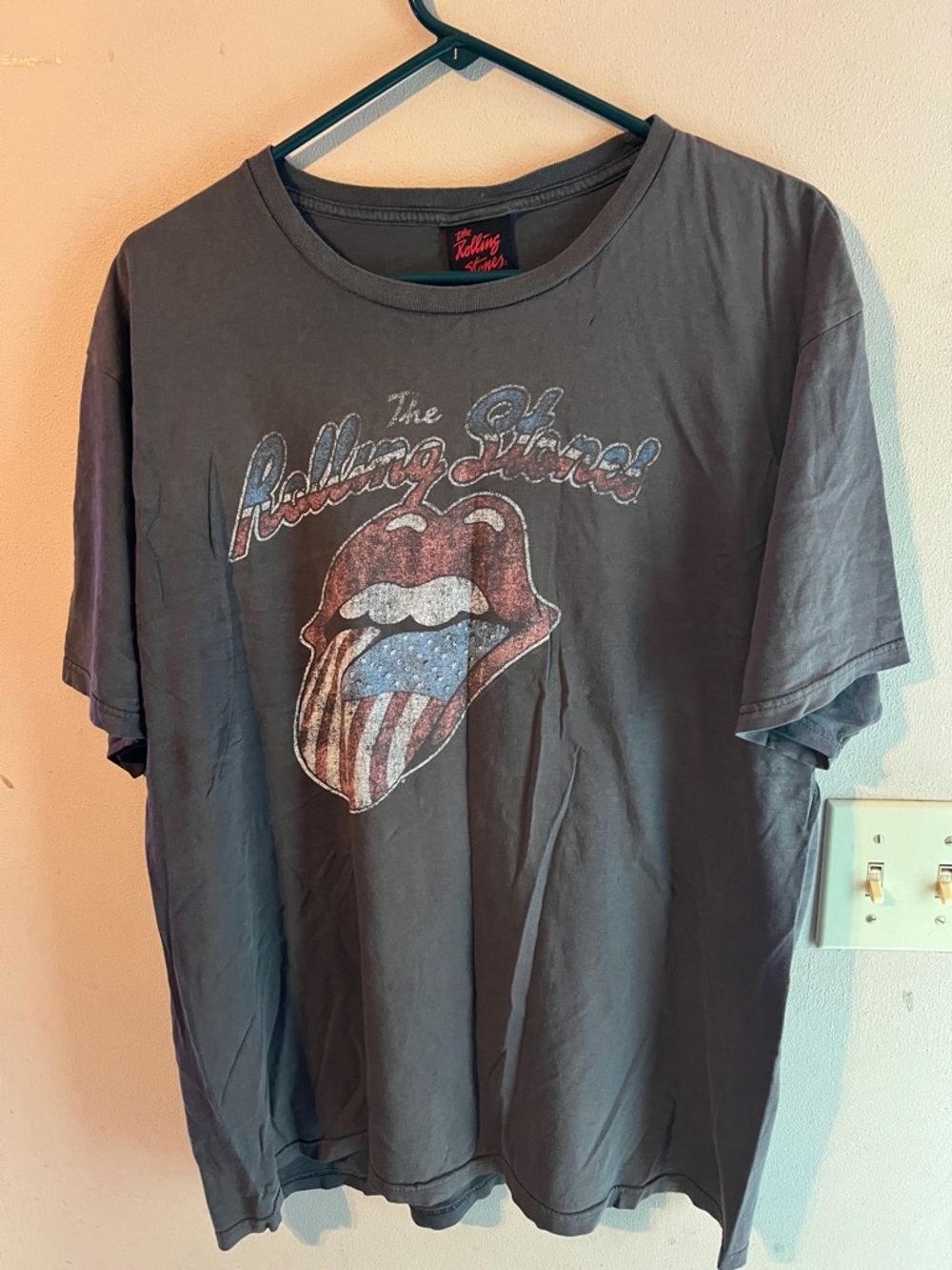 Y2K ROLLING STONES FADED GREY TEE SIZE XL
